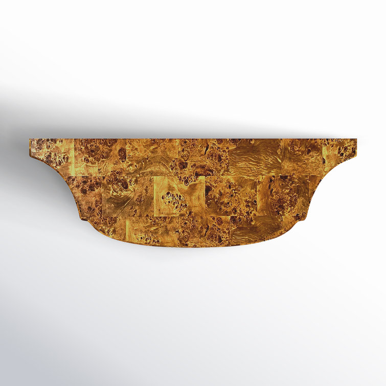Chester 36" Honey Burl Wood Demilune Console Table
