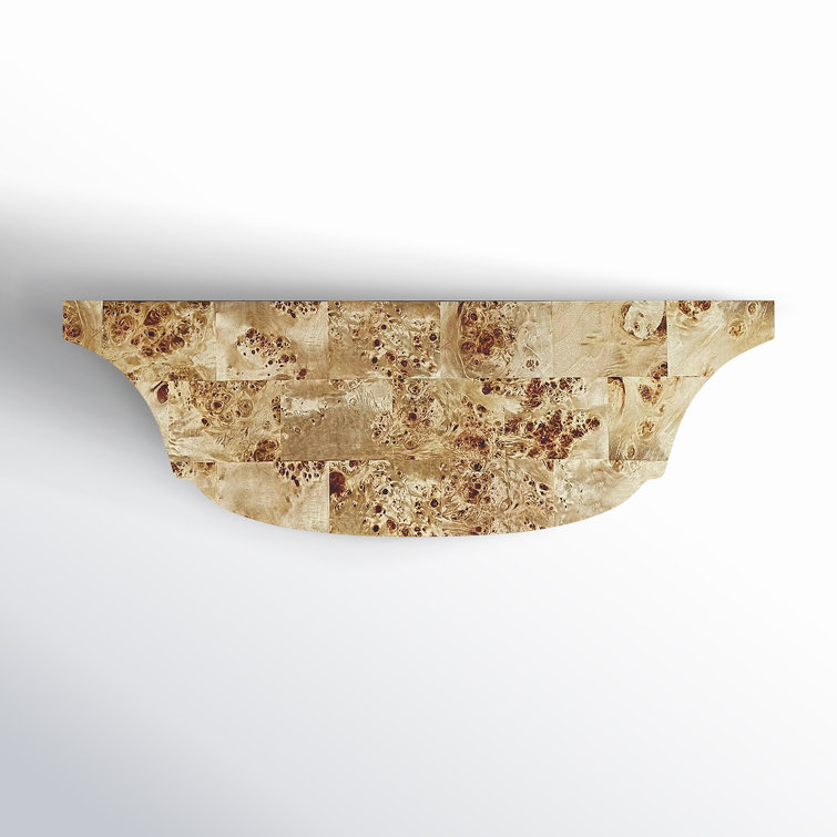 Chester 36" Natural Burl Wood Demilune Console Table
