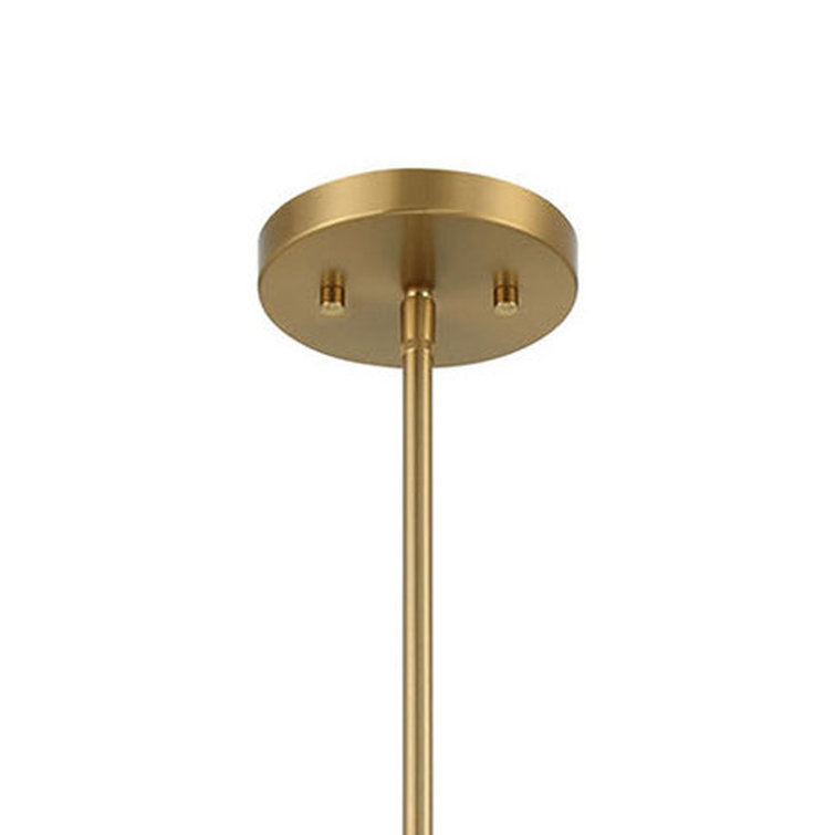 Natural Brass 4-Light Sputnik Chandelier with White Linen Shades