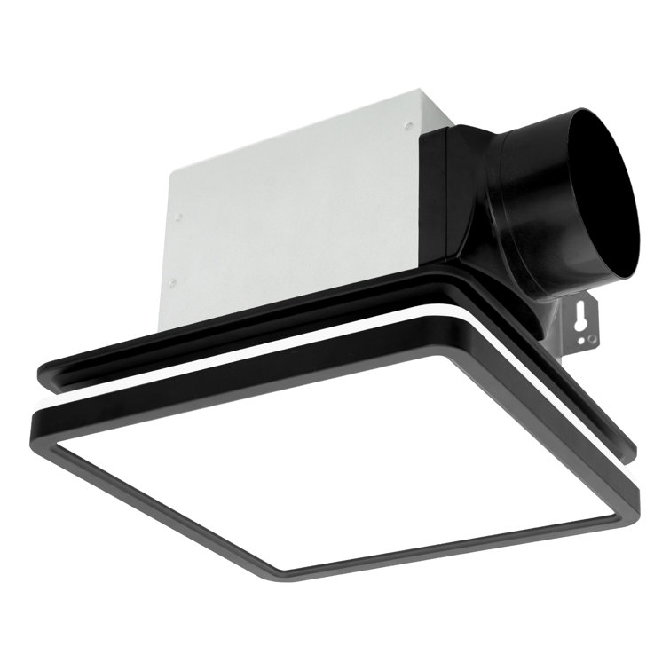 Matte Black 80 CFM Bathroom Fan with LED Light