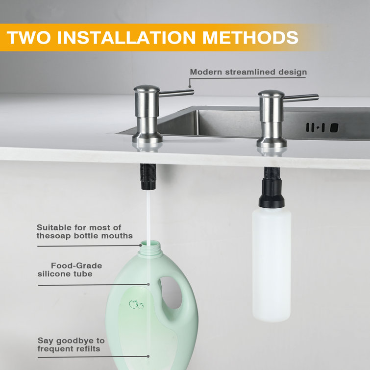 Stainless Steel Single-Handle Pull-Down Sprayer Kitchen Faucet with Soap Dispenser
