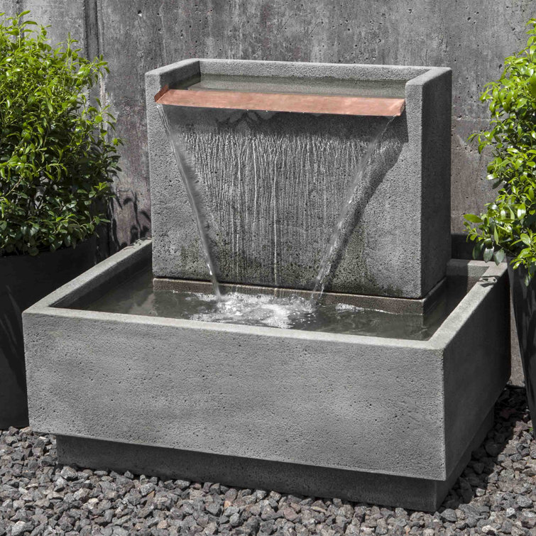 Alpine Stone Concrete Modern Outdoor Floor Fountain