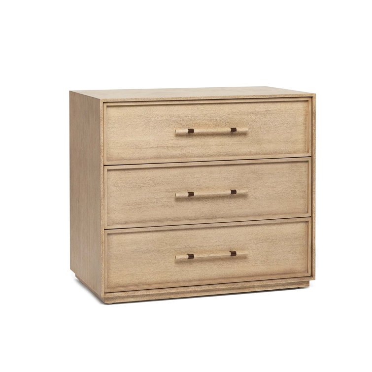 Clement Washed Taupe Mahogany 3-Drawer Dresser