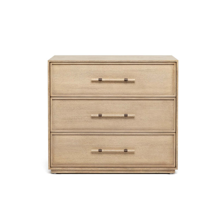 Clement Washed Taupe Mahogany 3-Drawer Dresser