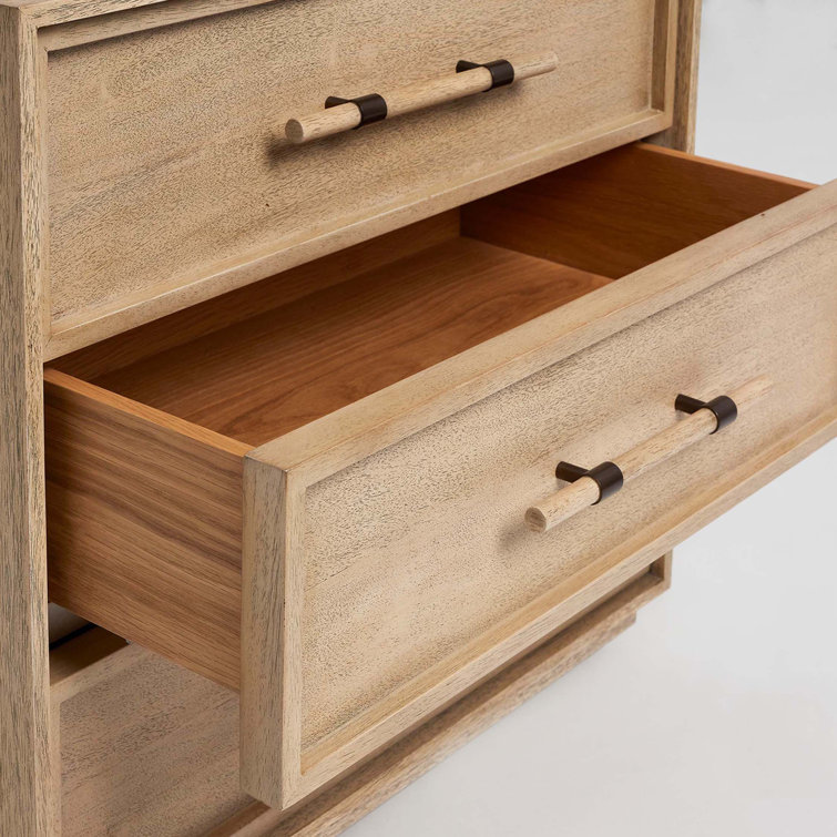 Clement Washed Taupe Mahogany 3-Drawer Dresser