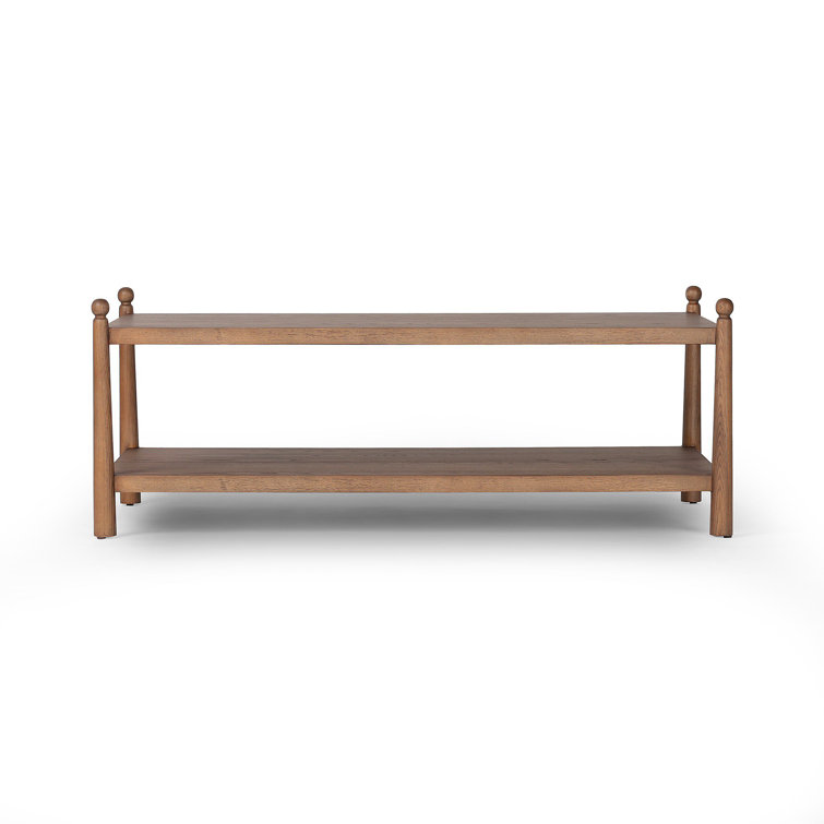 Amber Ash Rectangular Wood Coffee Table with Storage