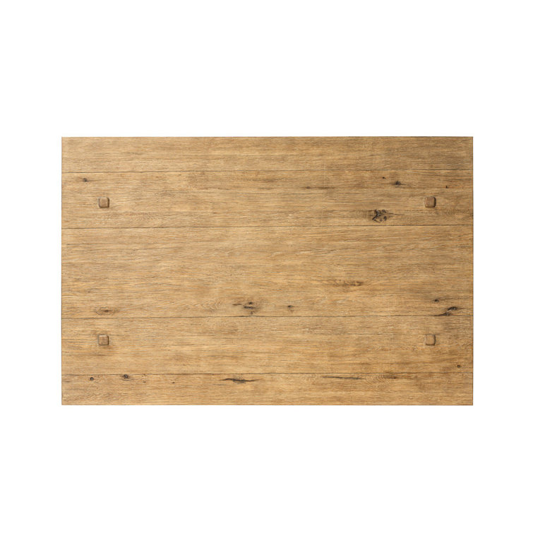 Distressed Blonde Oak Rectangular Coffee Table with Storage