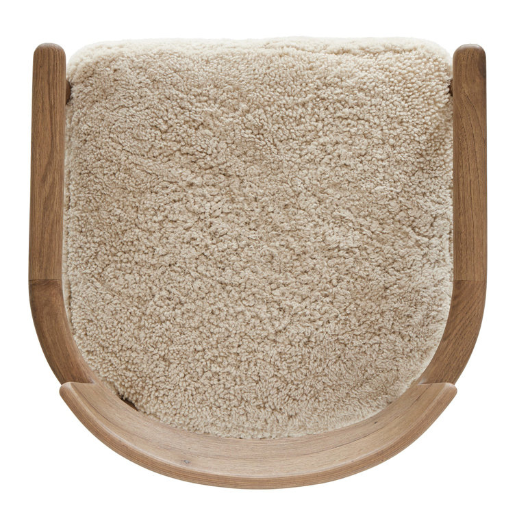Amber Lewis Brown Oak Lounge Chair with Shearling Cushion