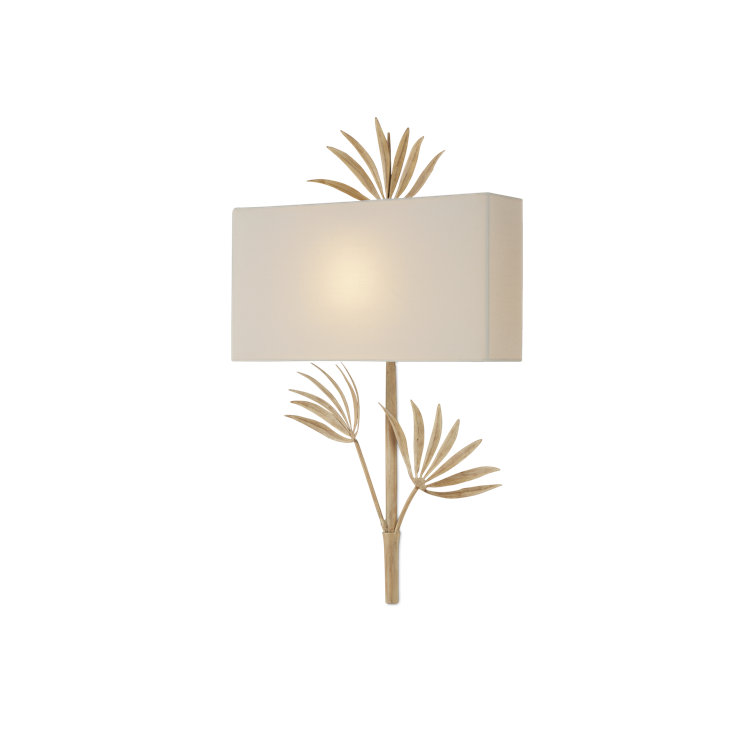 Coco Cream and Ivory Bamboo Leaf Wall Sconce