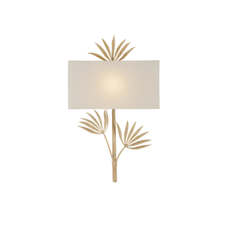 Coco Cream and Ivory Bamboo Leaf Wall Sconce