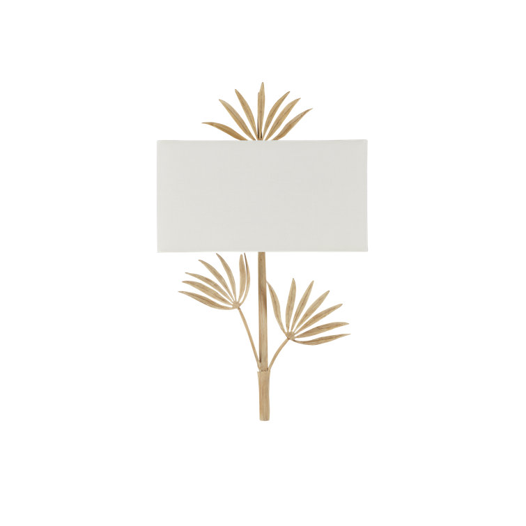 Coco Cream and Ivory Bamboo Leaf Wall Sconce