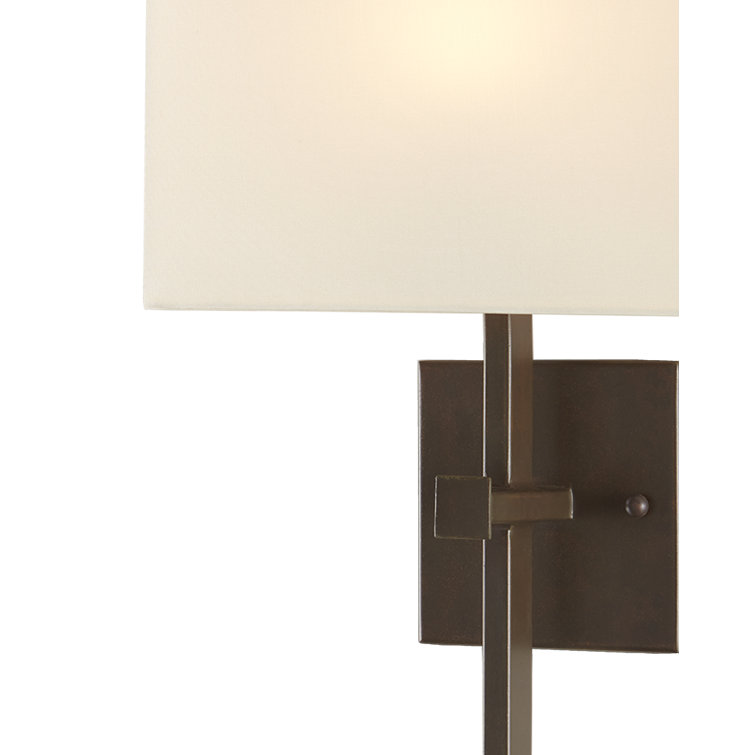 Bronze 22" Wall Sconce with Silk Shade