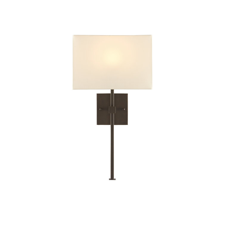 Bronze 22" Wall Sconce with Silk Shade