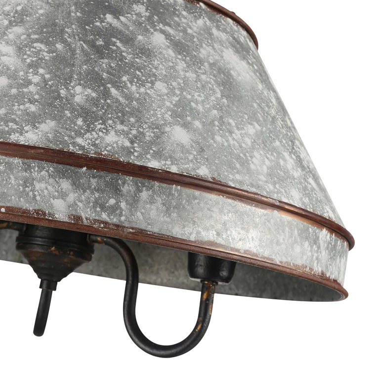 Jasper Antique Black Iron and Galvanized Steel 3-Light Pendant