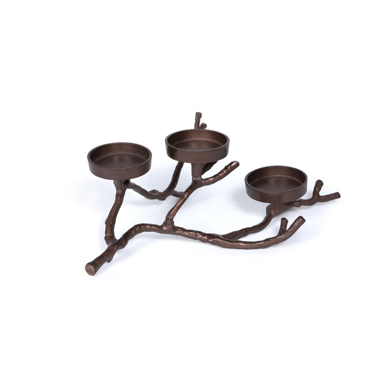 Rustic Bronze Branch Tabletop Candle Holder