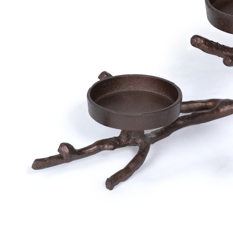 Rustic Bronze Branch Tabletop Candle Holder