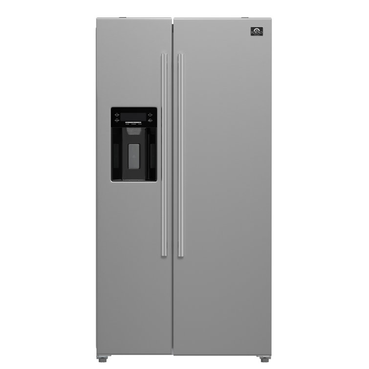 36-Inch Stainless Steel Side-by-Side Refrigerator with Ice Maker