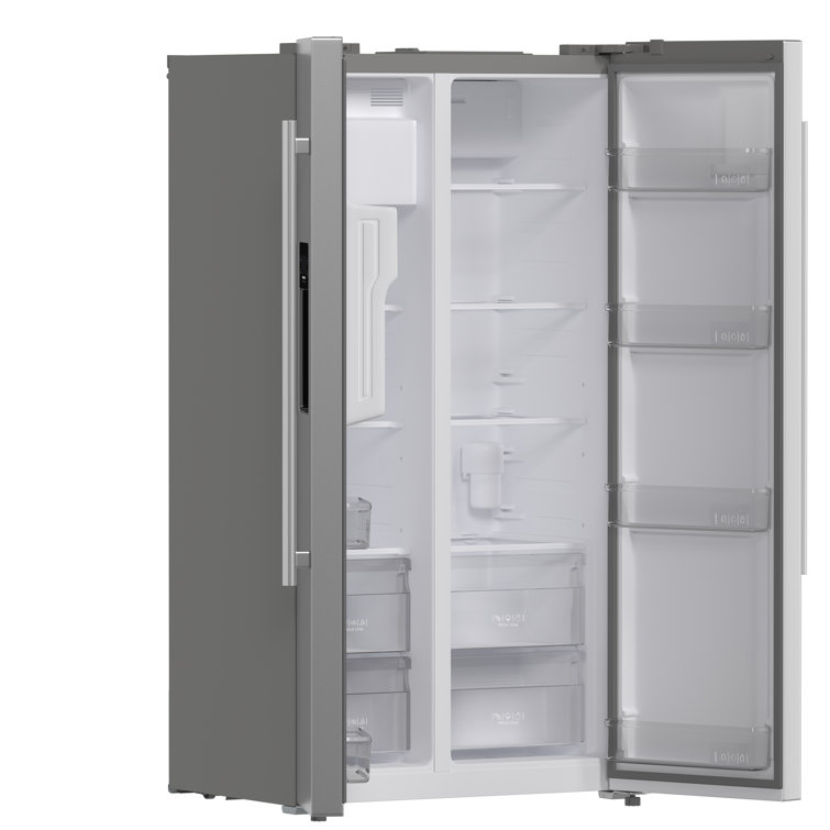 36-Inch Stainless Steel Side-by-Side Refrigerator with Ice Maker