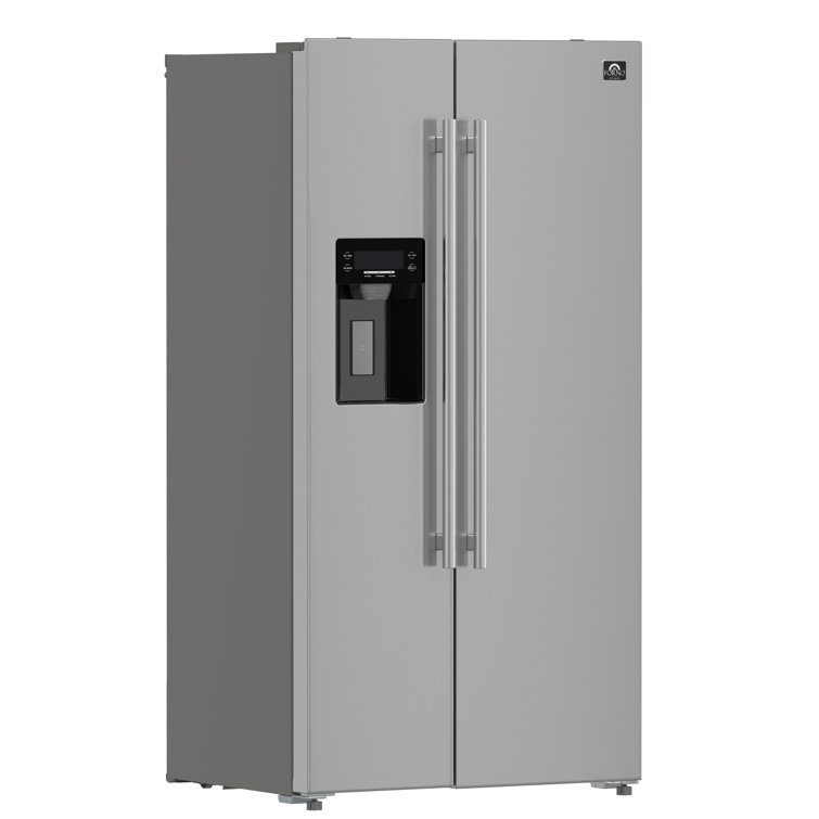 36-Inch Stainless Steel Side-by-Side Refrigerator with Ice Maker