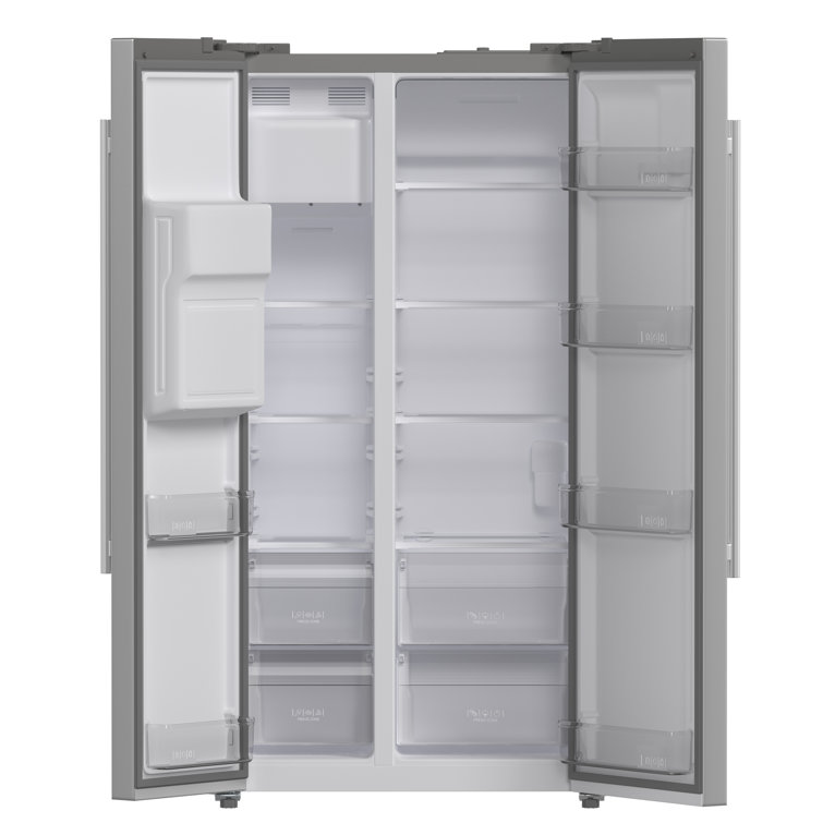 36-Inch Stainless Steel Side-by-Side Refrigerator with Ice Maker