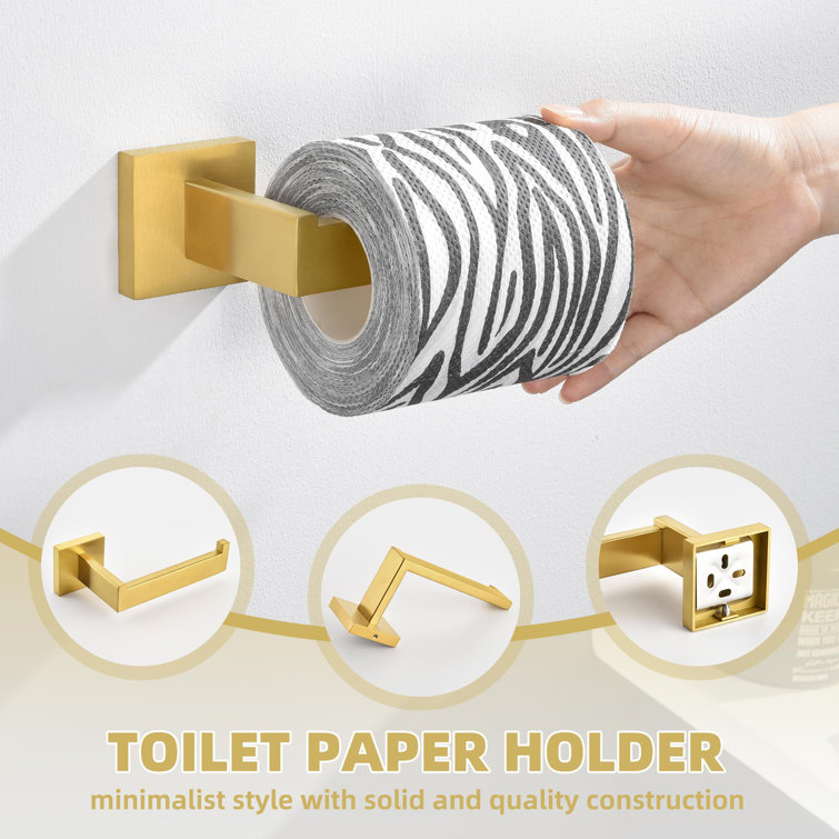 Brushed Gold Stainless Steel 4-Piece Bathroom Hardware Set