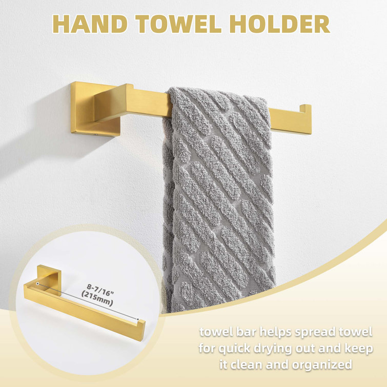 Brushed Gold Stainless Steel 4-Piece Bathroom Hardware Set