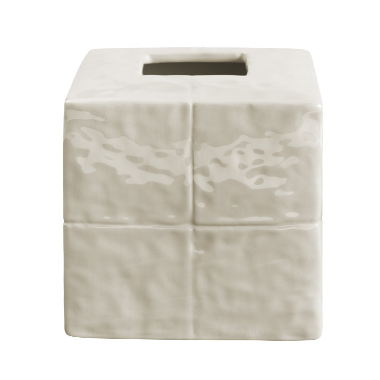 Natural Cream Ceramic Square Freestanding Tissue Holder