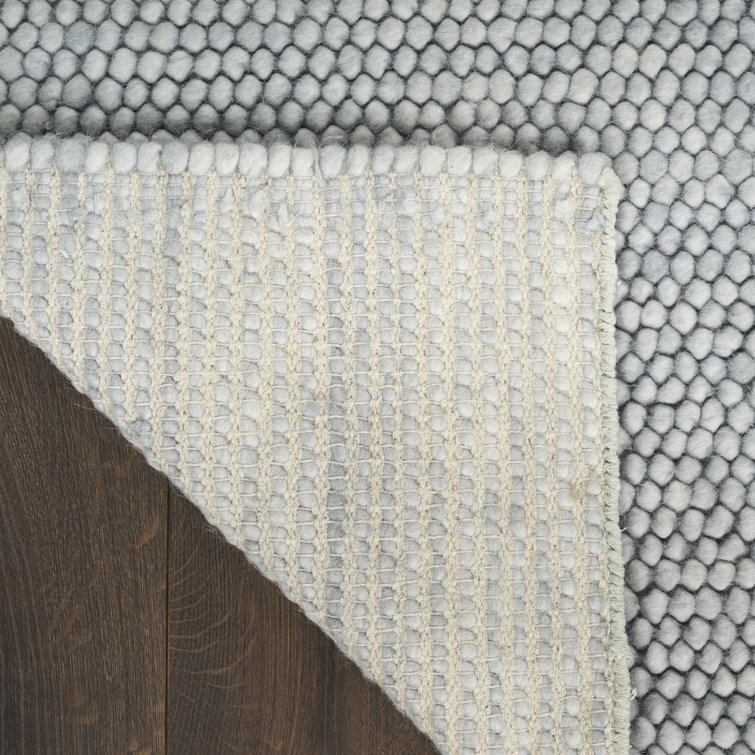Handmade Denim Wool and Cotton Rectangular Indoor Rug