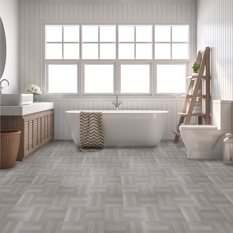 Ash Grey 12'' x 12'' Self-Adhesive Vinyl Floor Tiles