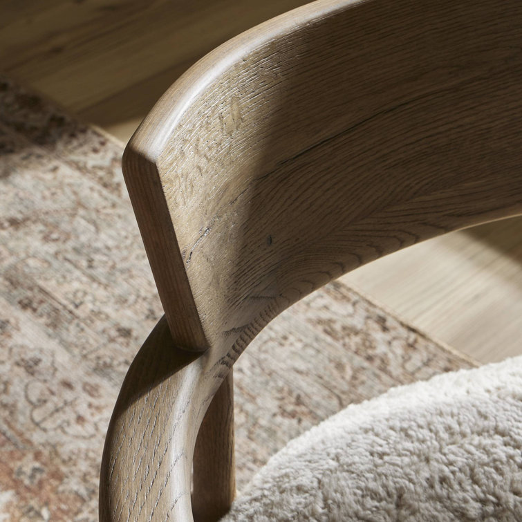 Amber Lewis Brown Oak Lounge Chair with Shearling Cushion