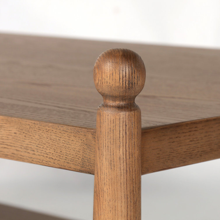 Amber Ash Rectangular Wood Coffee Table with Storage