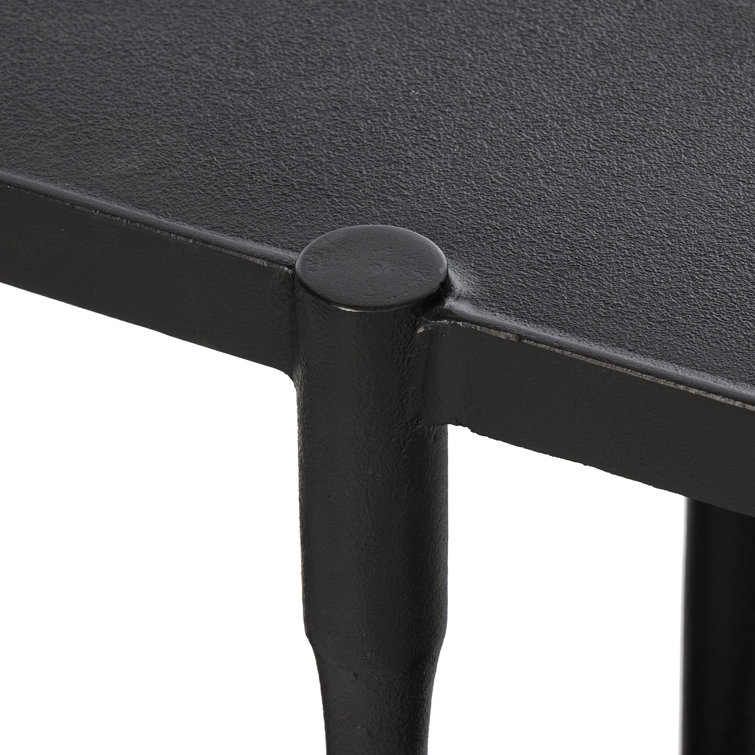 Augusta Black Iron Console Table with Lower Shelf Storage