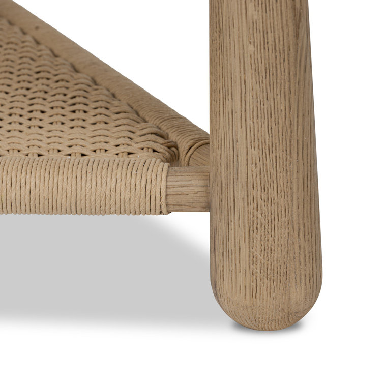 Aged Smoked Oak Round Three-Legged End Table