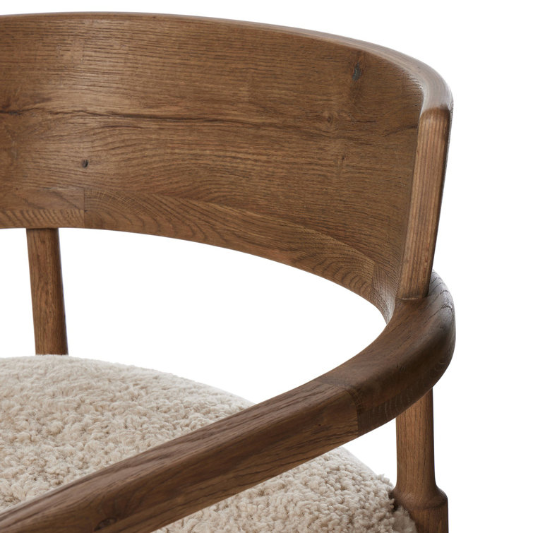 Amber Lewis Brown Oak Lounge Chair with Shearling Cushion