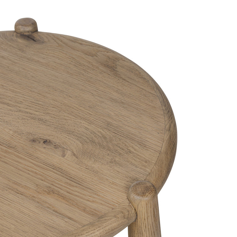 Aged Smoked Oak Round Three-Legged End Table
