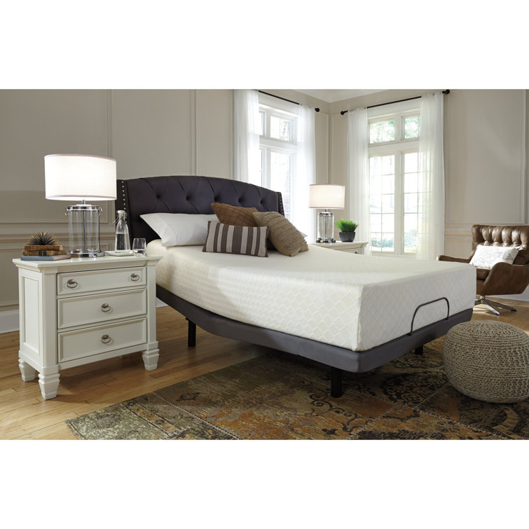 Contemporary White Twin Innerspring 10" Adjustable Bed