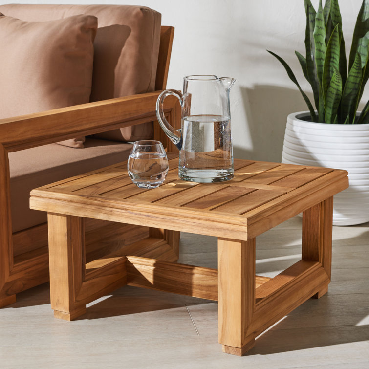 Contemporary Brazilian Teak 24" Square Outdoor End Table