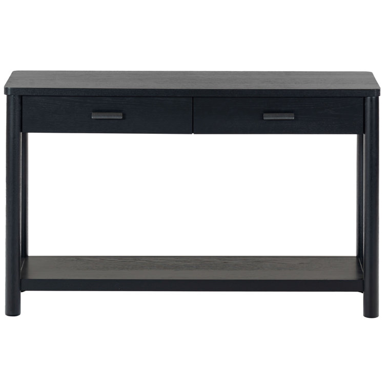 Jaylessa Black Wood and Metal Console Table with Storage