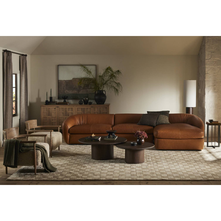 Amber Lewis Brown Oak Lounge Chair with Shearling Cushion