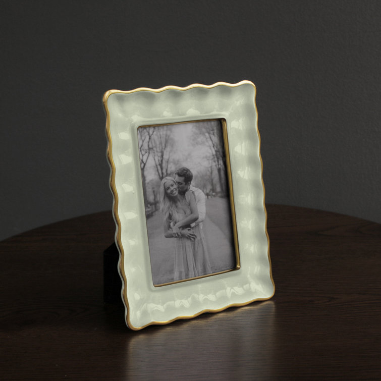 Pistachio and Gold Metal Tabletop Picture Frame