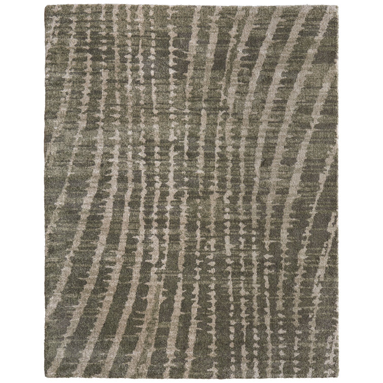 Sheridan Green and Tan Abstract Rectangular Rug, 12' x 15'