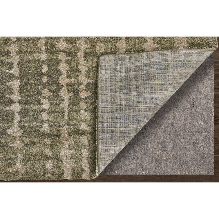 Sheridan Green and Tan Abstract Rectangular Rug, 12' x 15'