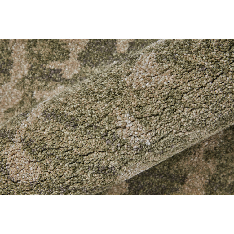 Sheridan Green and Tan Abstract Rectangular Rug, 12' x 15'