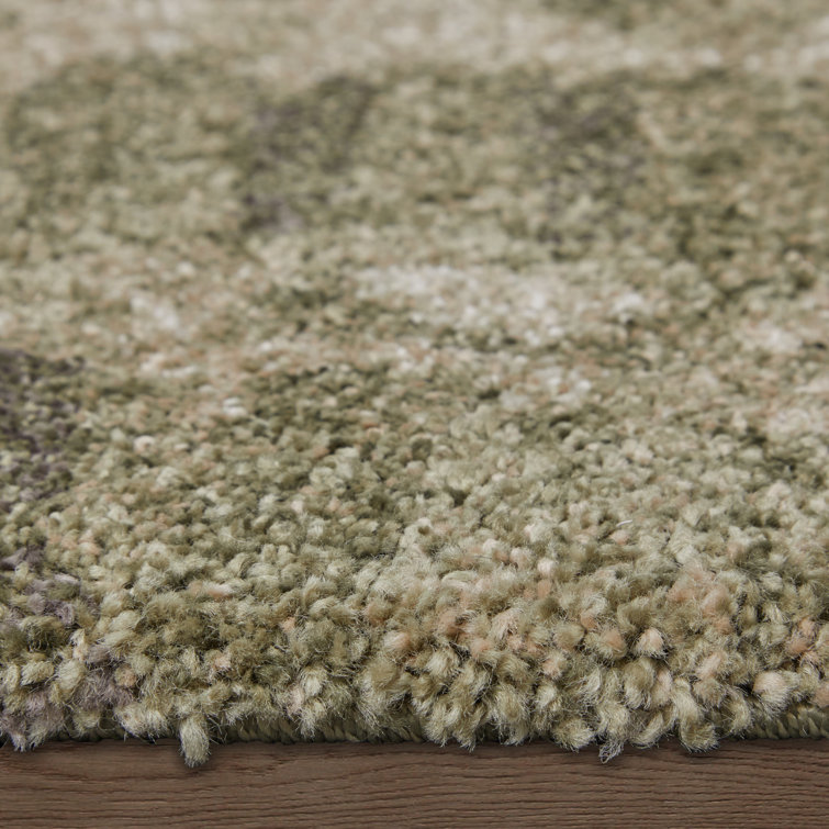 Sheridan Green and Tan Abstract Rectangular Rug, 12' x 15'