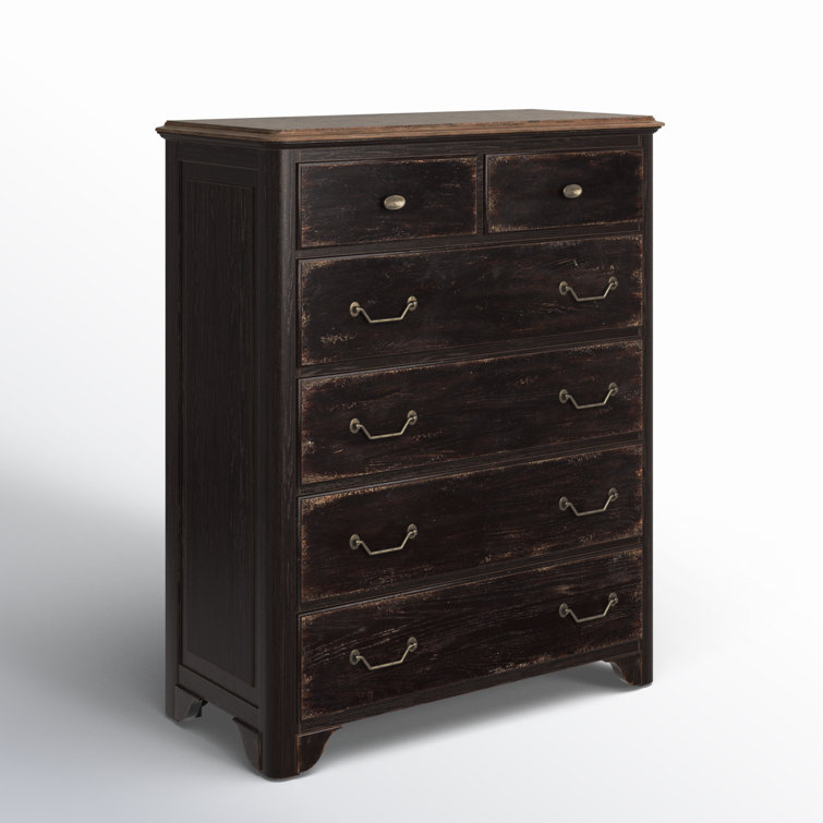 Molasses Rustic Dark Wood 6-Drawer Dresser with Soft Close