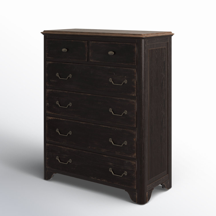Molasses Rustic Dark Wood 6-Drawer Dresser with Soft Close