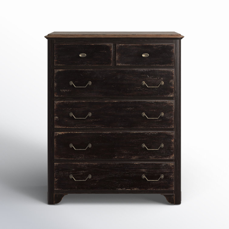 Molasses Rustic Dark Wood 6-Drawer Dresser with Soft Close