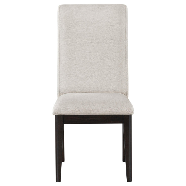 Hathaway 7-Piece Acacia Brown Dining Set with Cream Upholstered Chairs