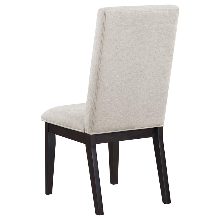 Hathaway 7-Piece Acacia Brown Dining Set with Cream Upholstered Chairs