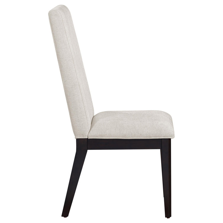 Hathaway 7-Piece Acacia Brown Dining Set with Cream Upholstered Chairs